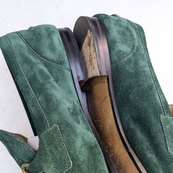 Green Horsebit Loafers Green Suede Men US 12.5 Slip On Leather - Picture 8 of 16